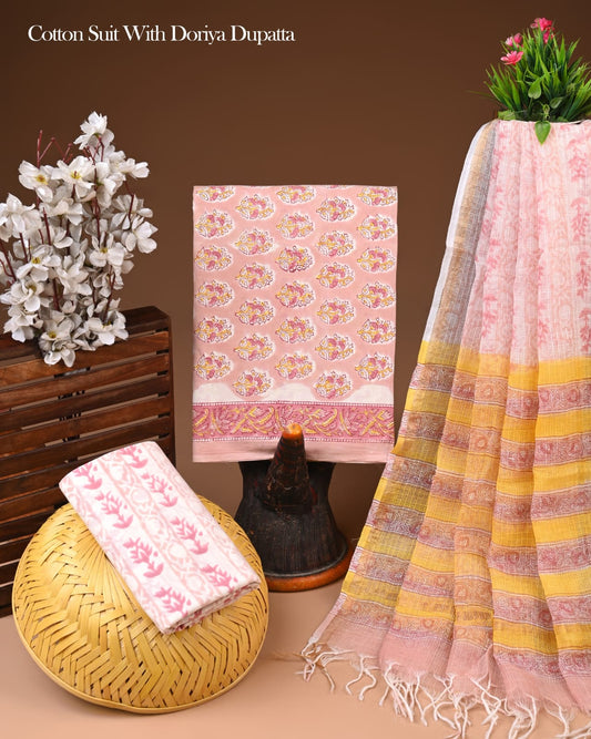 Premium Cotton Suit With Kota Doria Dupatta (BCTCOTKD24)