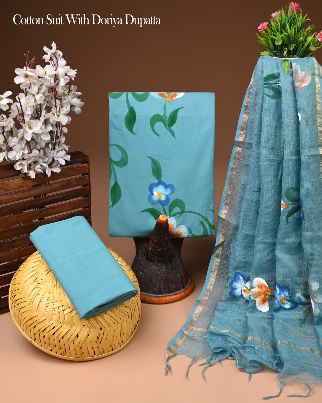 Premium Cotton Suit With Kota Doria Dupatta (BCTCOTKD23)