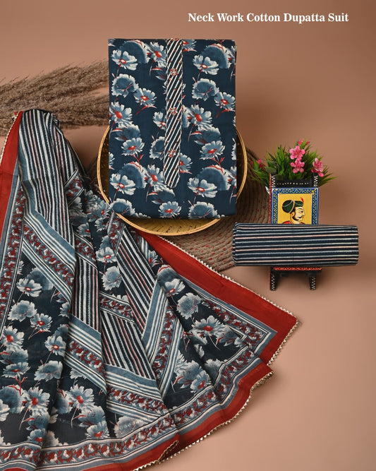 Premium Cotton Suit Gota Patti Work with Cotton Dupatta (BCTCOTCG60)