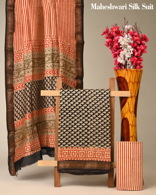 Pure Maheshwari Silk Suit (BCTMSLKSD05)