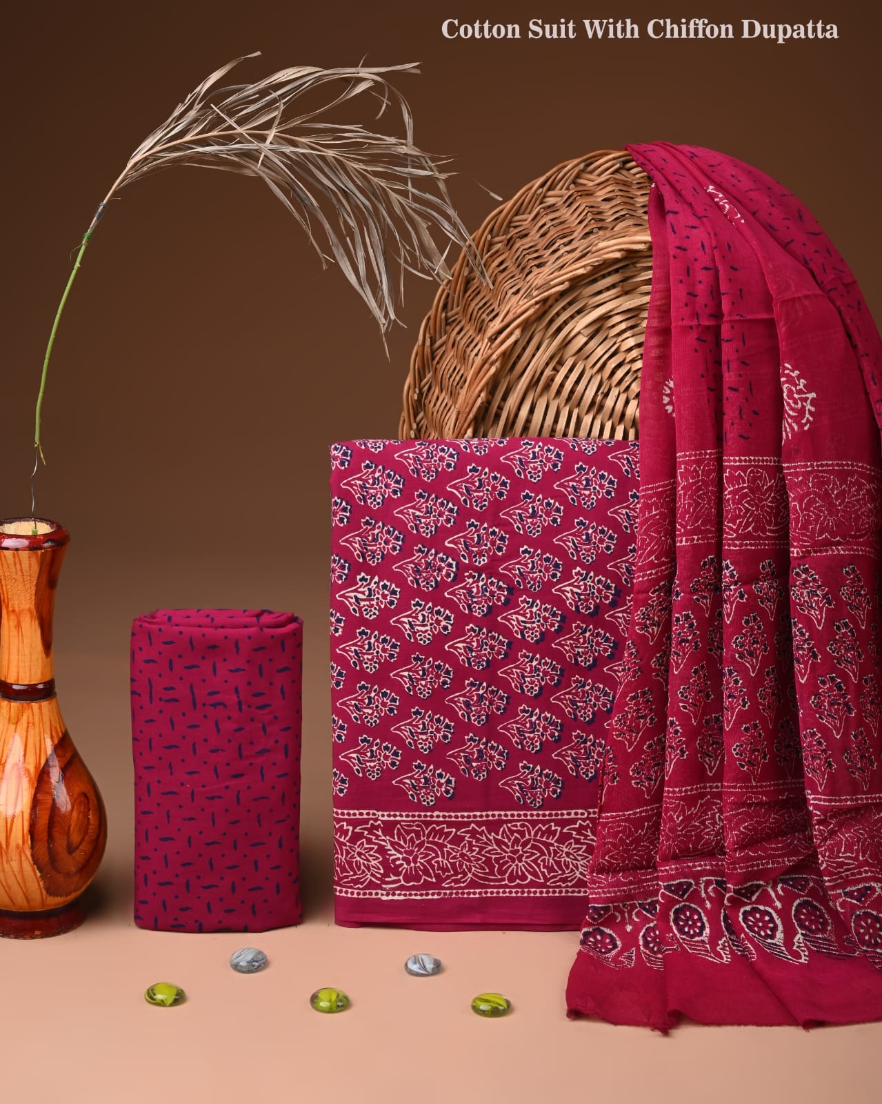 Premium Cotton Suit with Chiffon Dupatta (BCTCOTCF08)