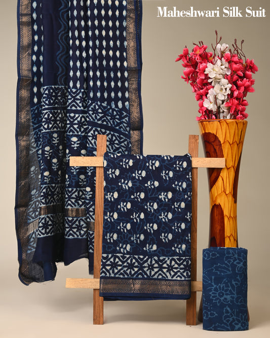 Pure Maheshwari Silk Suit (BCTMSLKSD06)