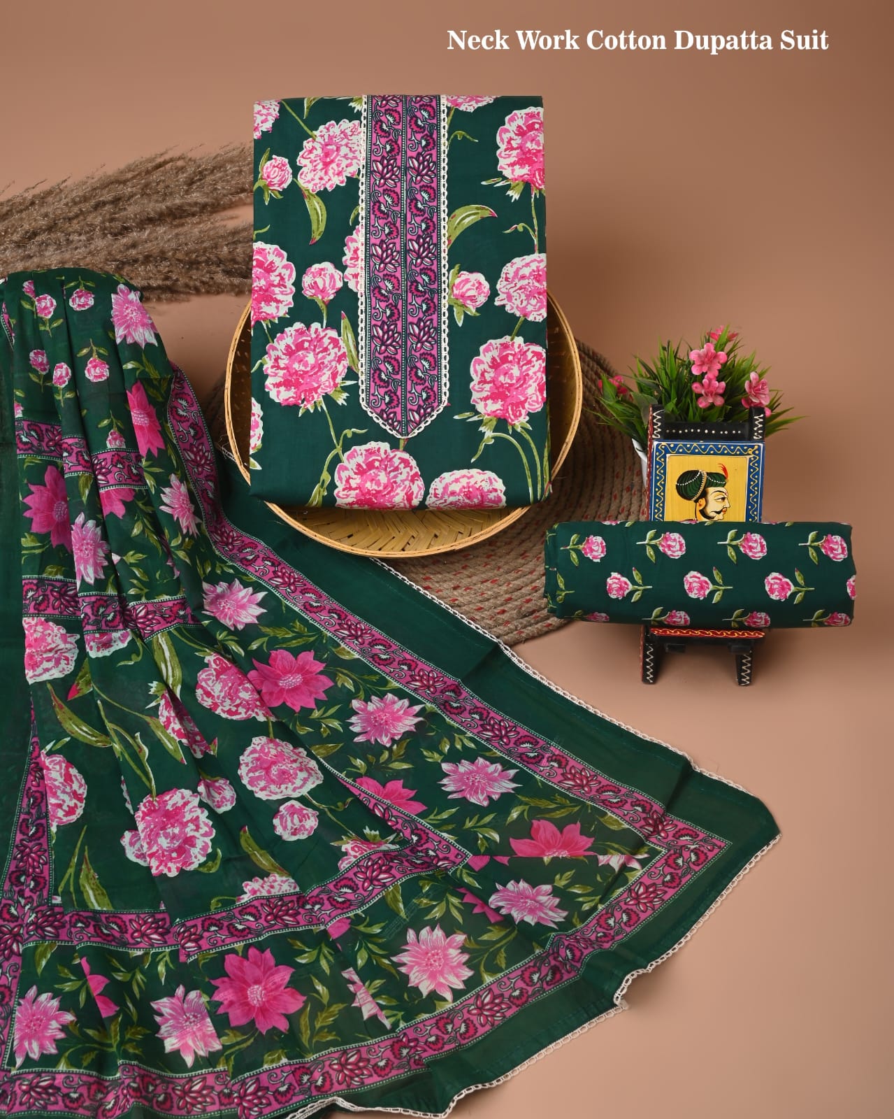 Premium Cotton Suit Gota Patti Work with Cotton Dupatta (BCTCOTCG70)