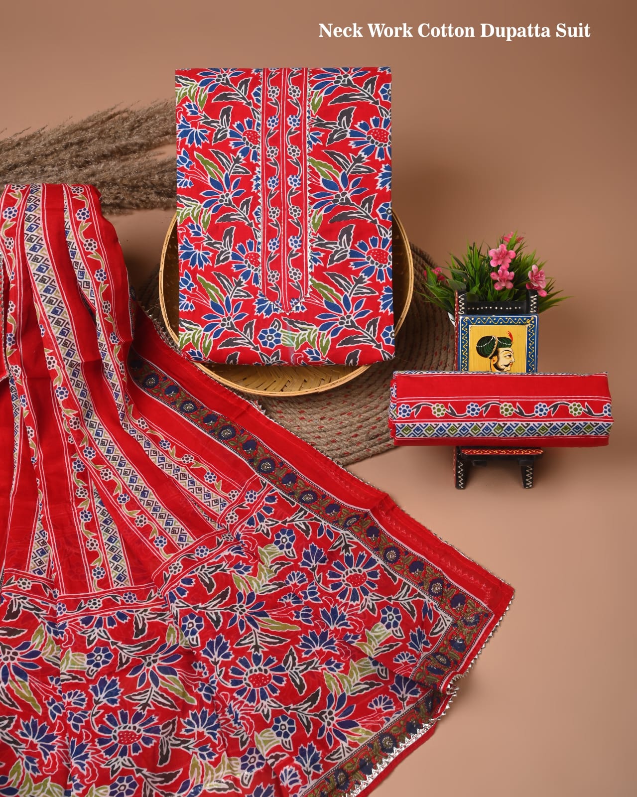 Premium Cotton Suit Gota Patti Work with Cotton Dupatta (BCTCOTCG73)