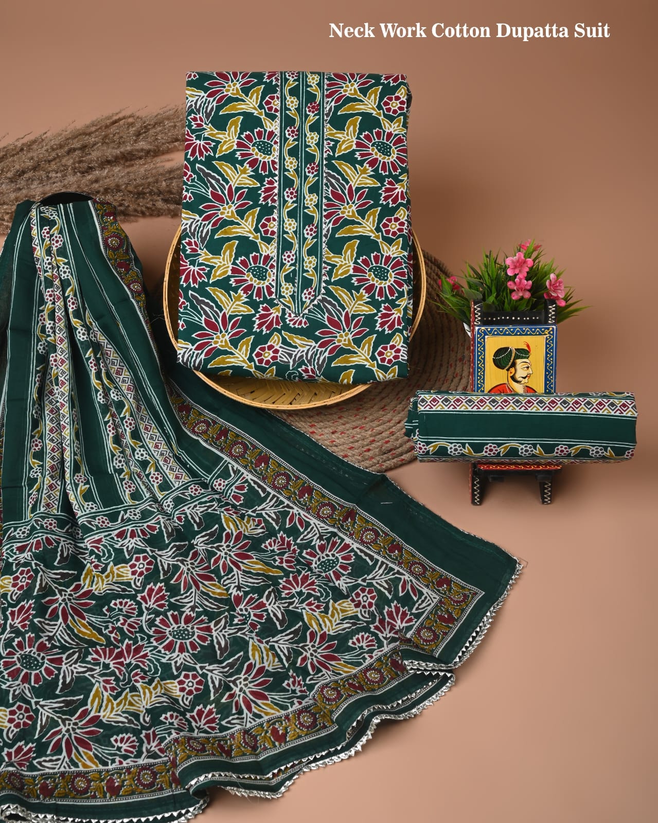 Premium Cotton Suit Gota Patti Work with Cotton Dupatta (BCTCOTCG75)