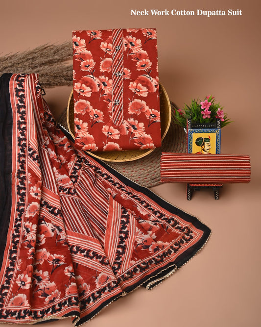 Premium Cotton Suit Gota Patti Work with Cotton Dupatta (BCTCOTCG80)