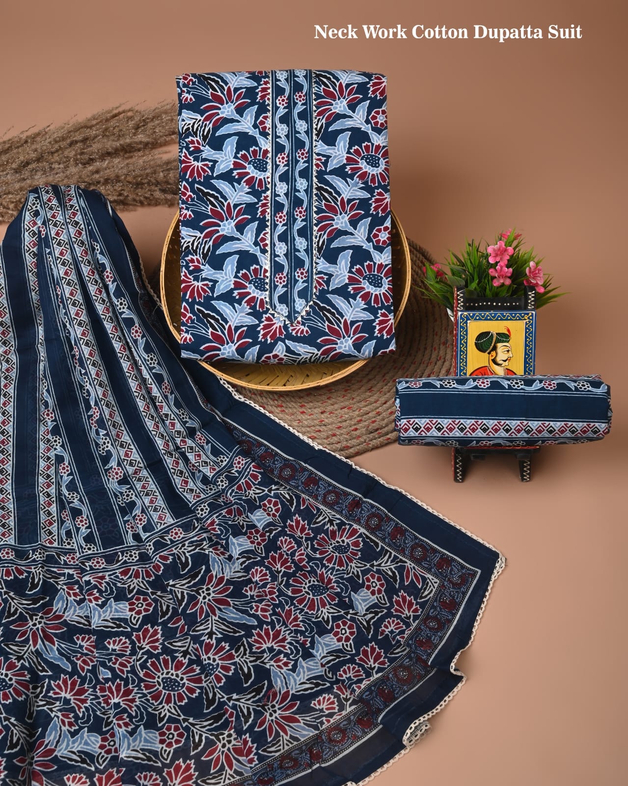 Premium Cotton Suit Gota Patti Work with Cotton Dupatta (BCTCOTCG85)