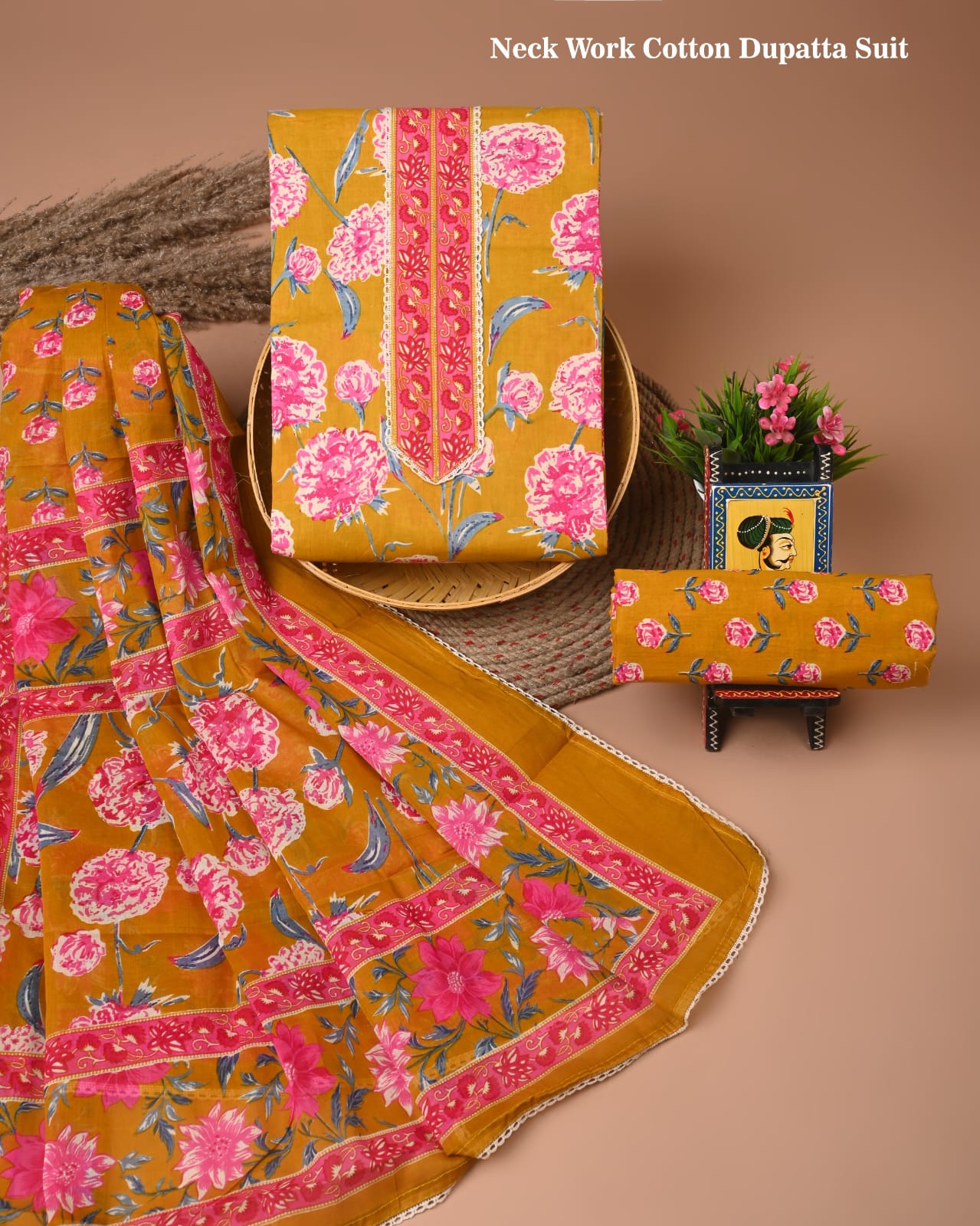Premium Cotton Suit Gota Patti Work with Cotton Dupatta (BCTCOTCG87)