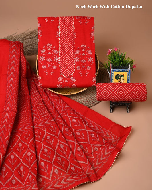 Premium Cotton Suit Gota Patti Work with Cotton Dupatta (BCTCOTCG90)