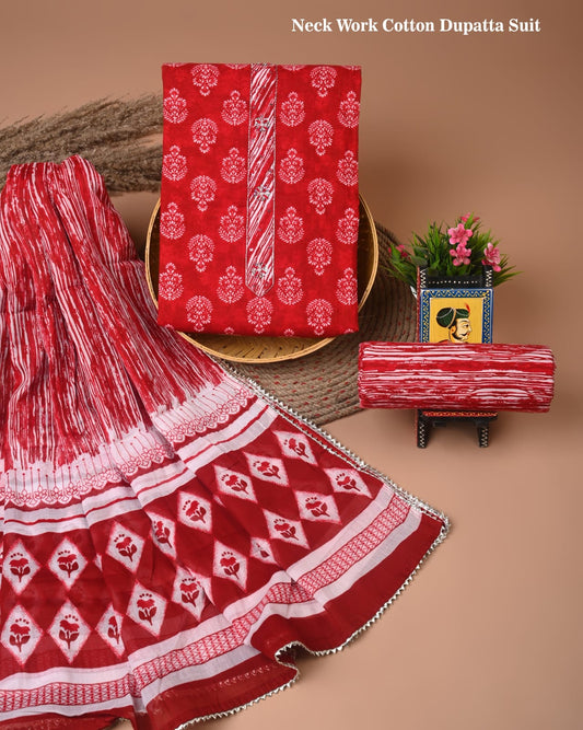 Premium Cotton Suit Gota Patti Work with Cotton Dupatta (BCTCOTCG91)