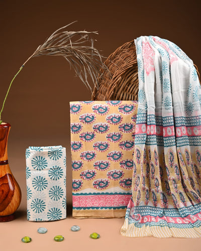 Premium Cotton Suit with Chiffon Dupatta (BCTCOTCF15)