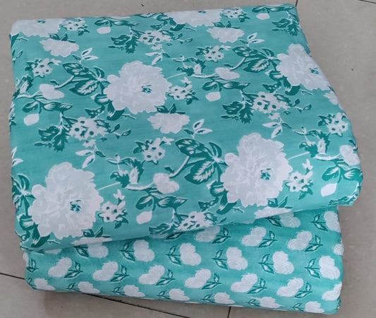 Premium Hand Block Printed Cotton Suit Top And Bottom Set (BCTTB14)