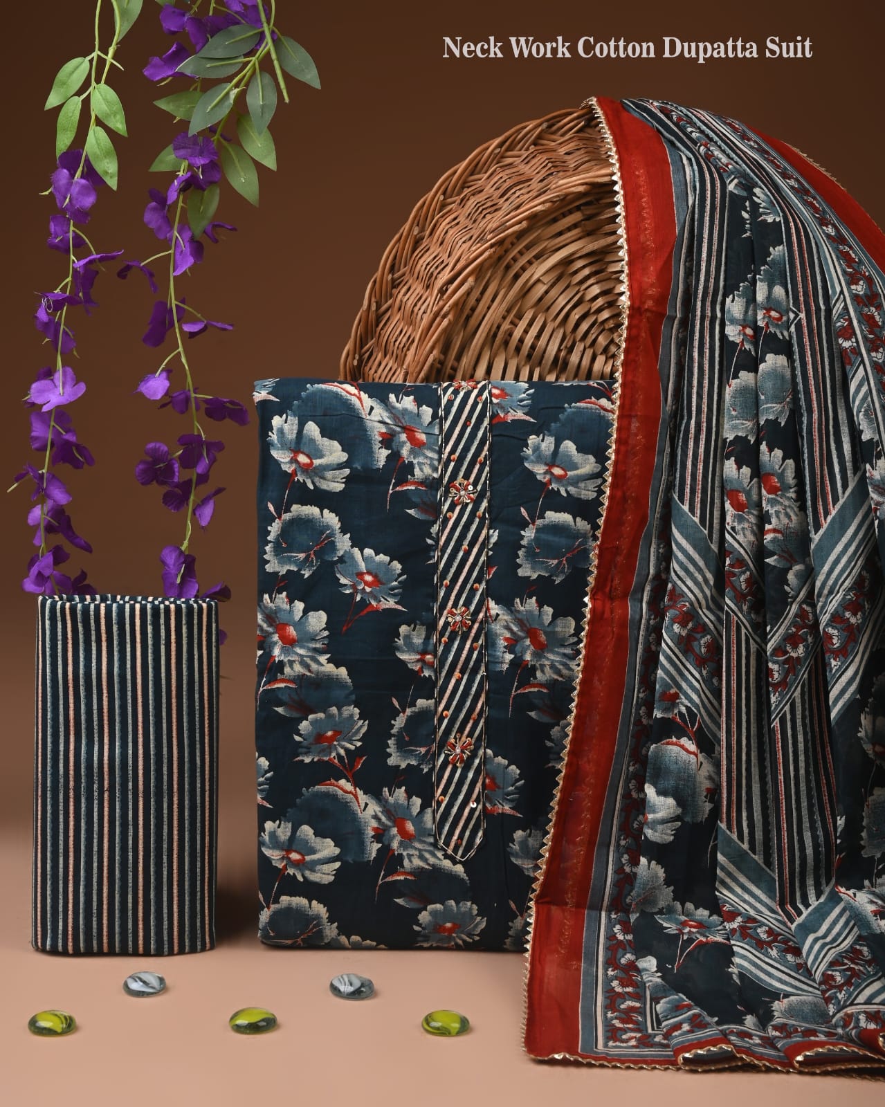 Premium Cotton Suit Gota Patti Work with Cotton Dupatta (BCTCOTCG07)