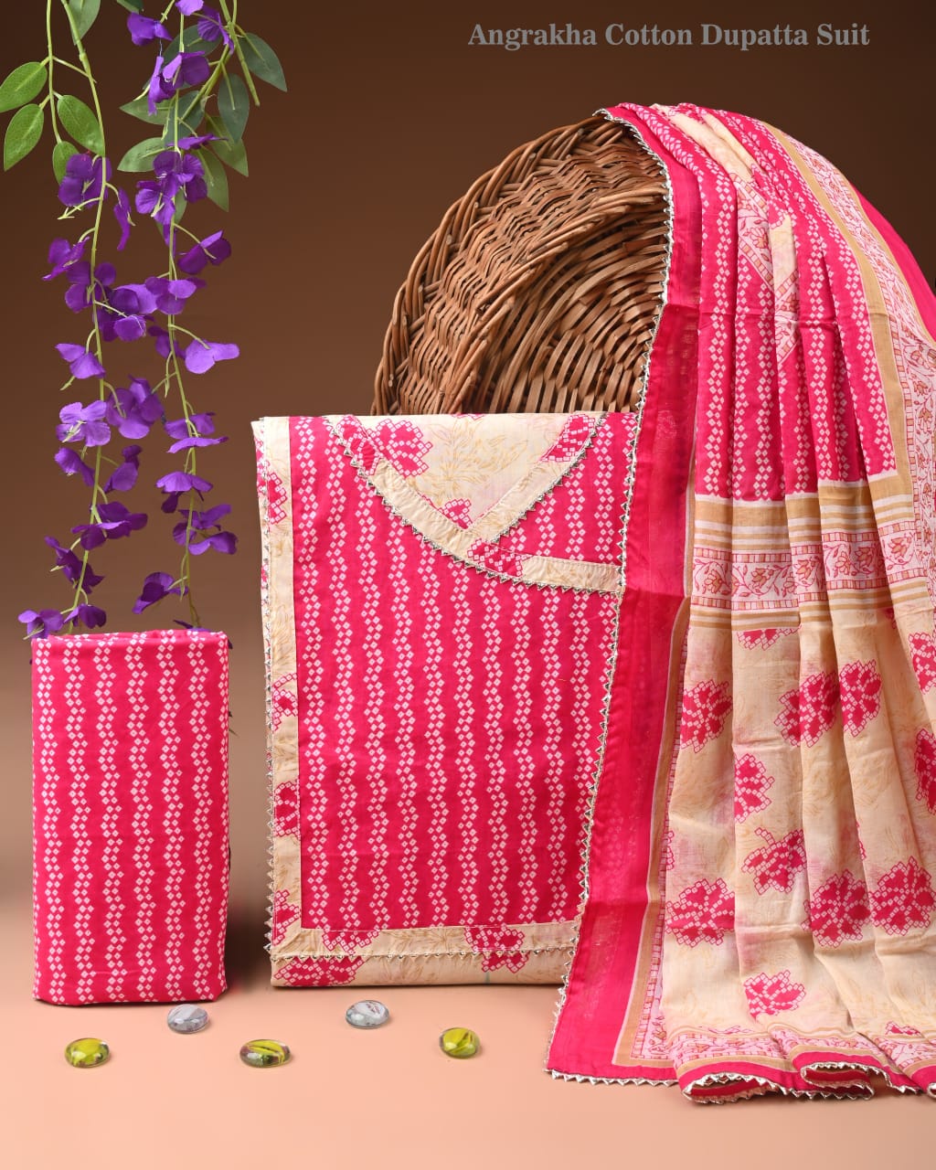 Premium Cotton Suit Gota Patti Work with Cotton Dupatta (BCTCOTCG27)